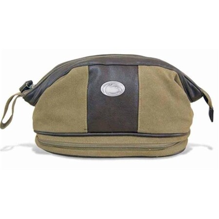 Zeppelinproducts ZeppelinProducts PSU-BTX1-KHK Penn State Toiletry Bag Waxed Canvas; 12 x 7 x 7 PSU-BTX1-KHK